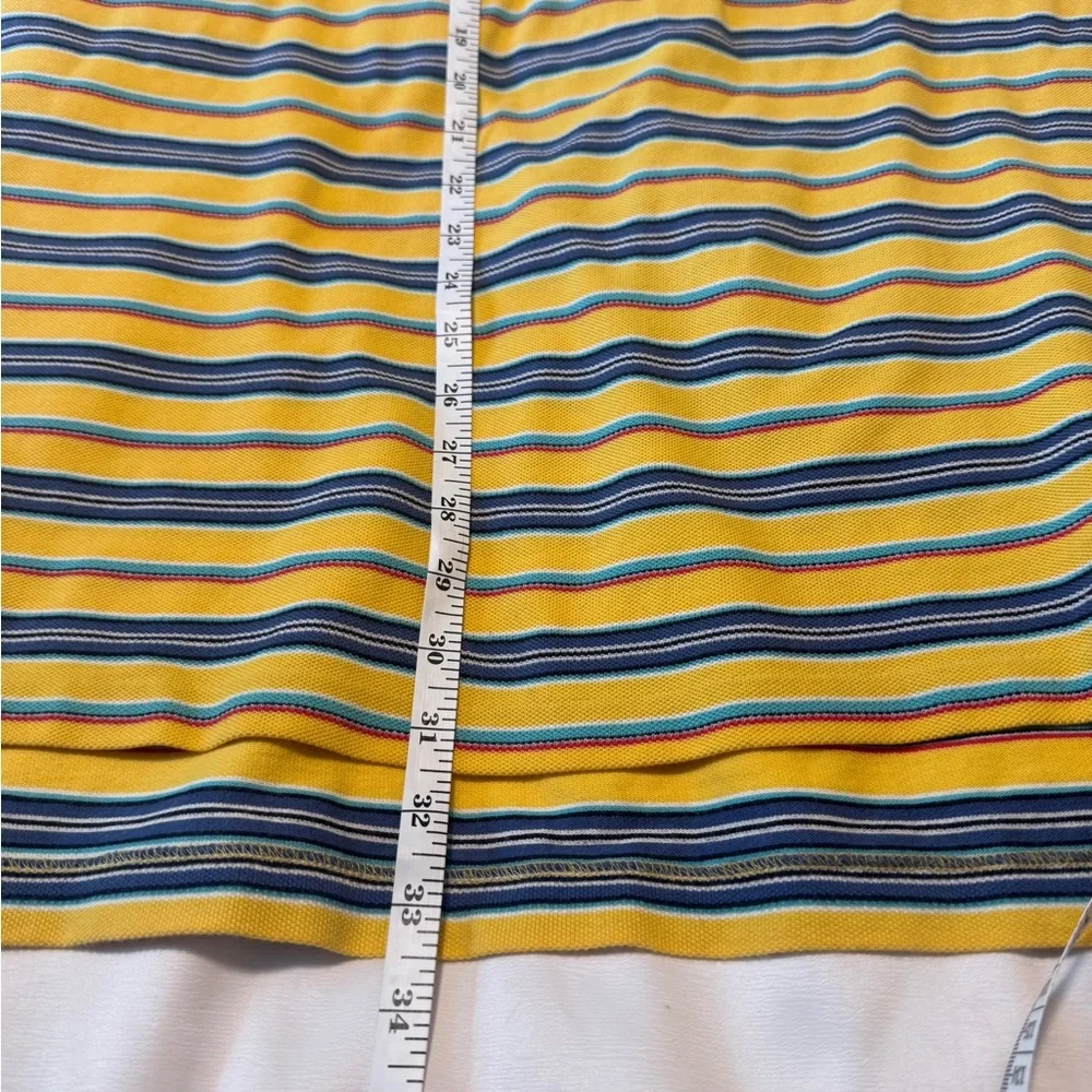 Polo Ralph Lauren Mens XL Yellow Striped Polo Shirt Short Sleeve 100% Cotton